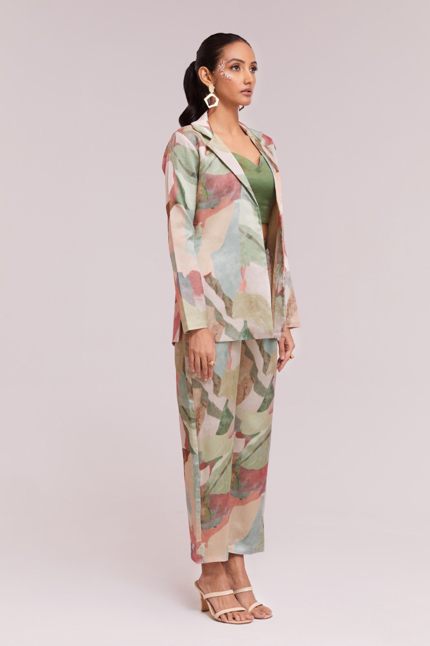 Bold Multi-Color Co-Ord Set in Modal Satin | RoopRivaaj
