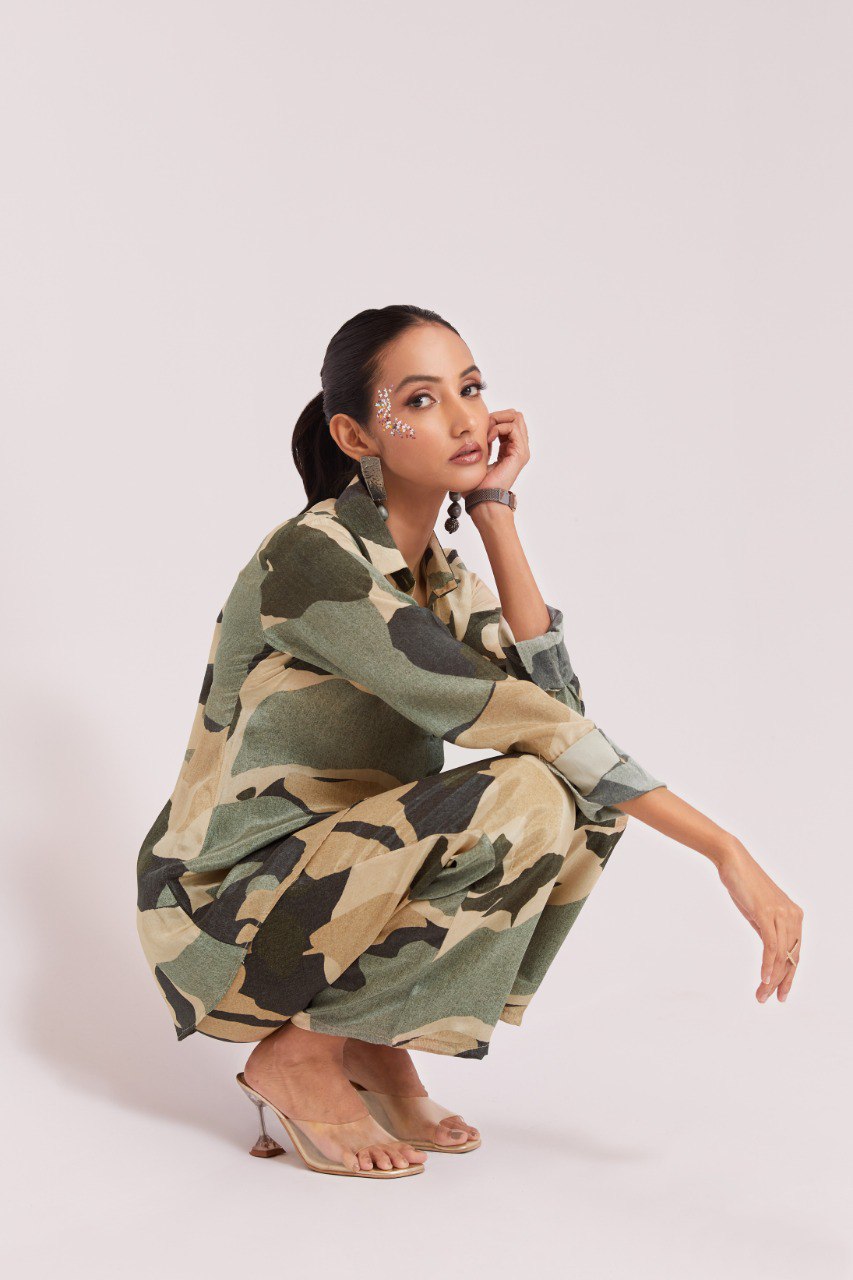 Multi-Color Printed Crepe Co-Ord Set| RoopRivaaj