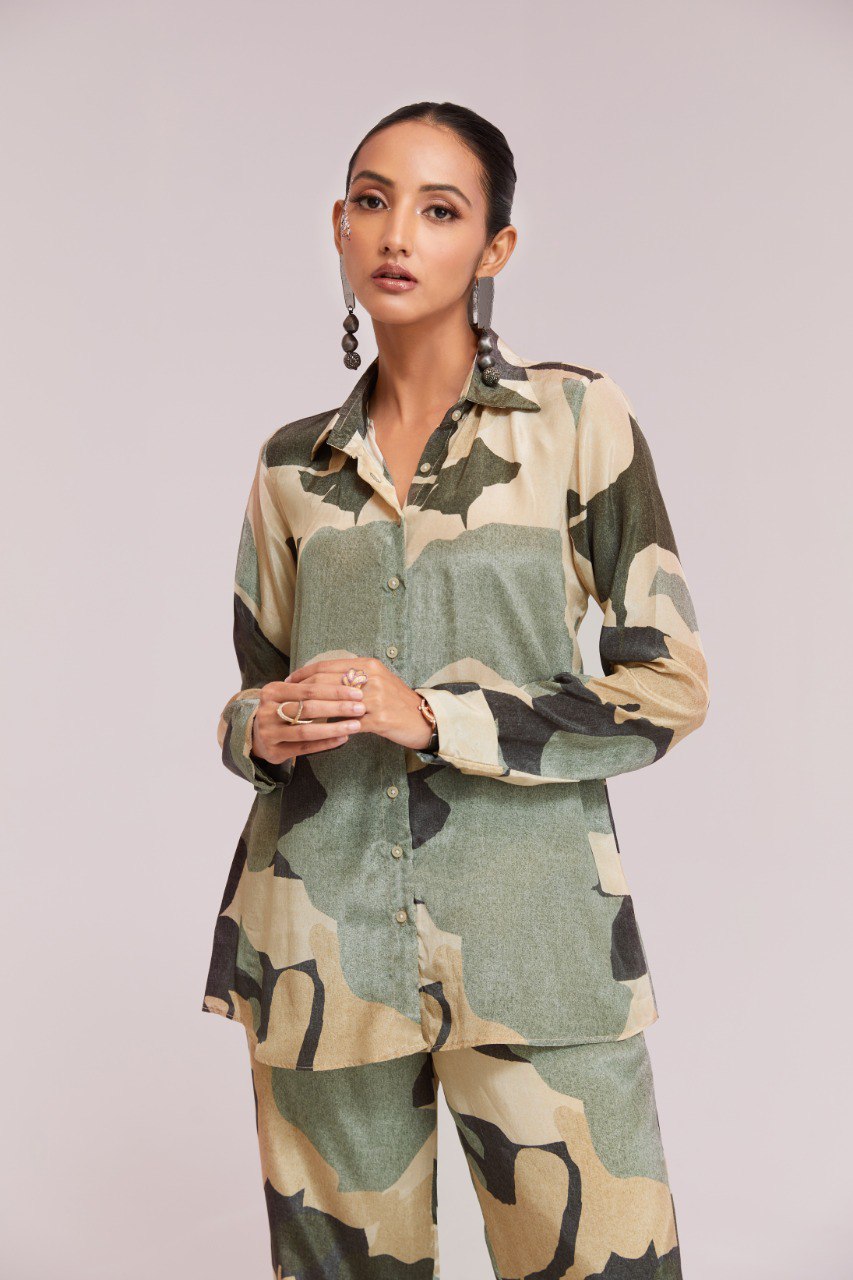 Multi-Color Printed Crepe Co-Ord Set| RoopRivaaj