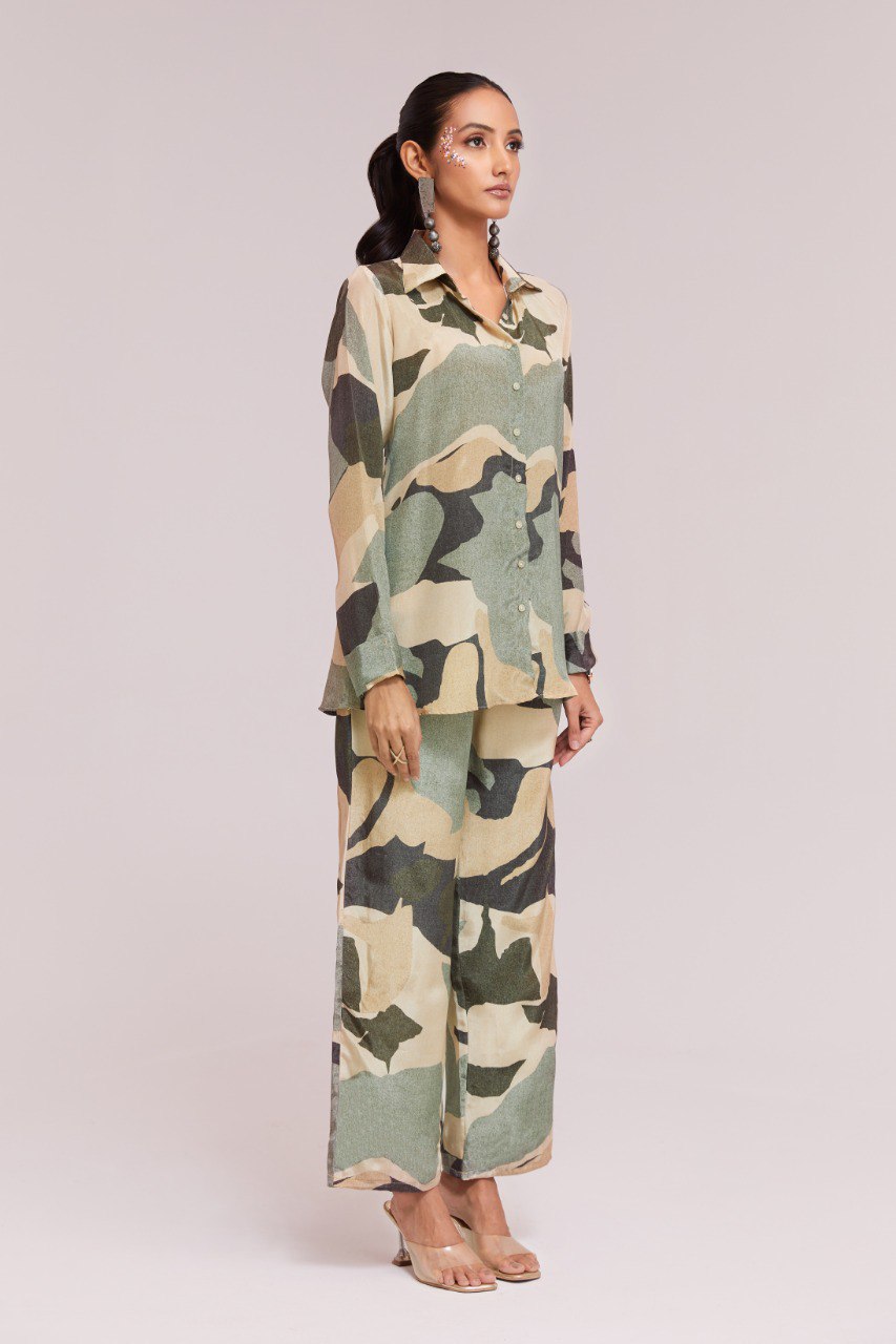 Multi-Color Printed Crepe Co-Ord Set| RoopRivaaj