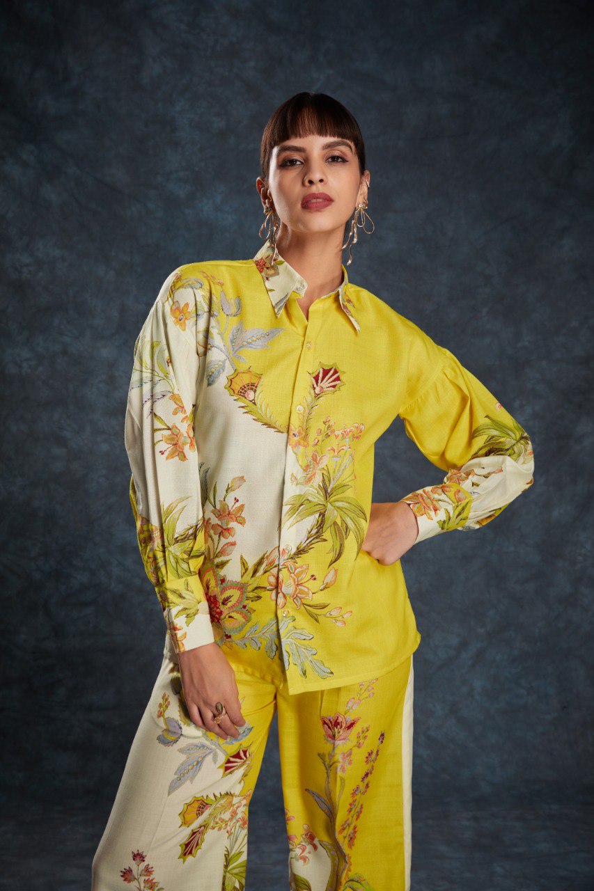 Yellow Linen Co-Ord Set | RoopRivaaj