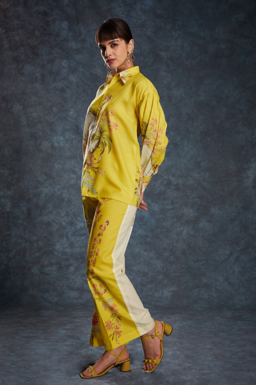 Yellow Linen Co-Ord Set | RoopRivaaj