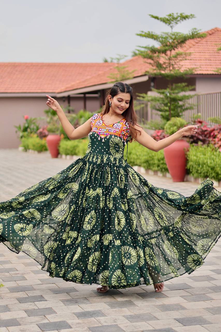 Navratri Special Original Gamthi Work Mirror Gown | RoopRivaaj