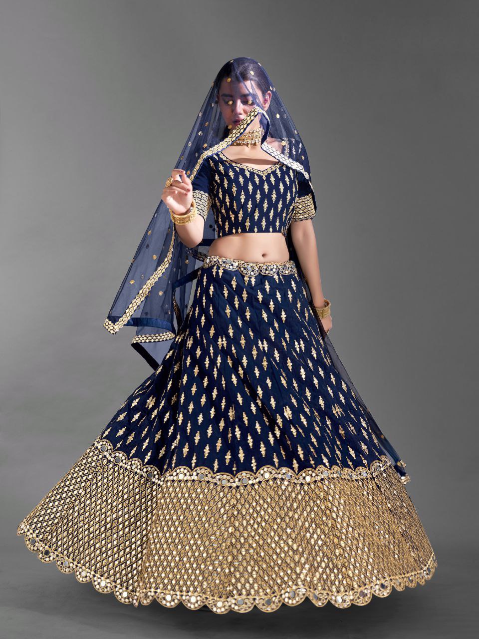 Banglori Silk Lehenga with Real Mirror & Zari Work | RoopRivaaj