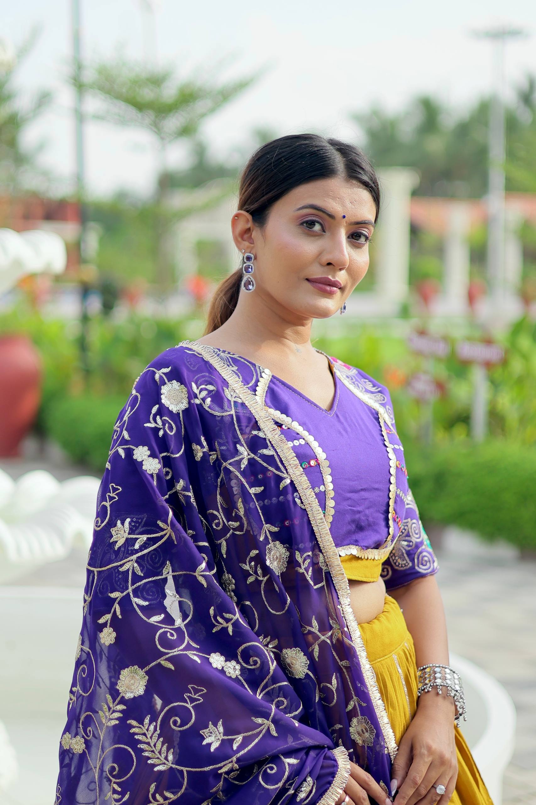 Embroidered Cotton Navratri Lehenga Choli with Dupatta | RoopRivaaj