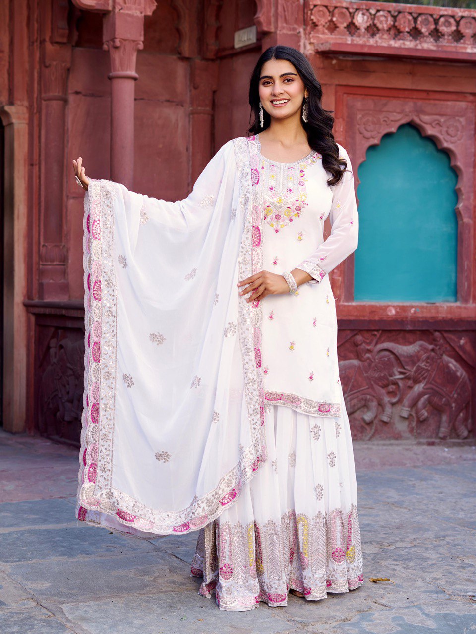 Georgette Sharara Set with Dupatta | RoopRivaaj