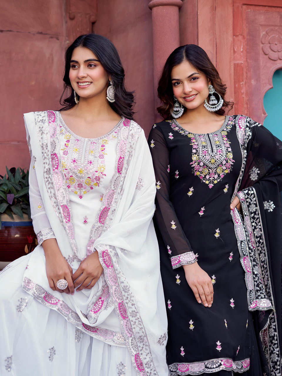 Georgette Sharara Set with Dupatta | RoopRivaaj