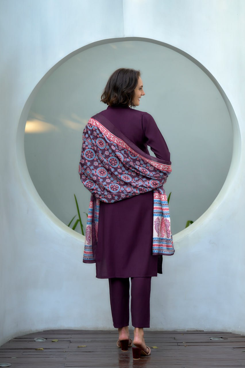 Elegant Cotton Blend Kurti Pant Dupatta Set for Everyday Glam | RoopRivaaj