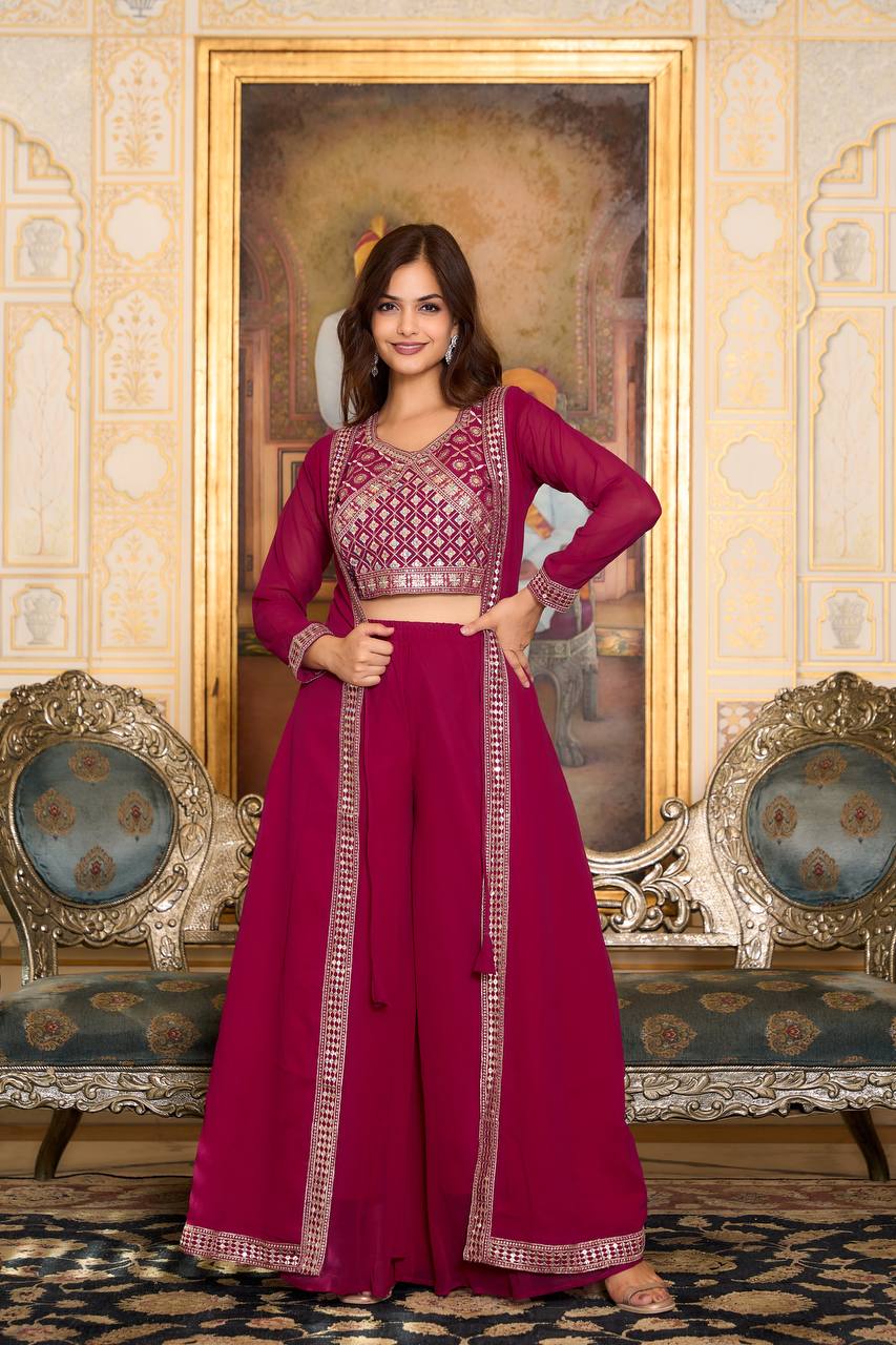 Shrug and Suit Set with Choli Featuring Heavy Embroidered Work | RoopRivaaj