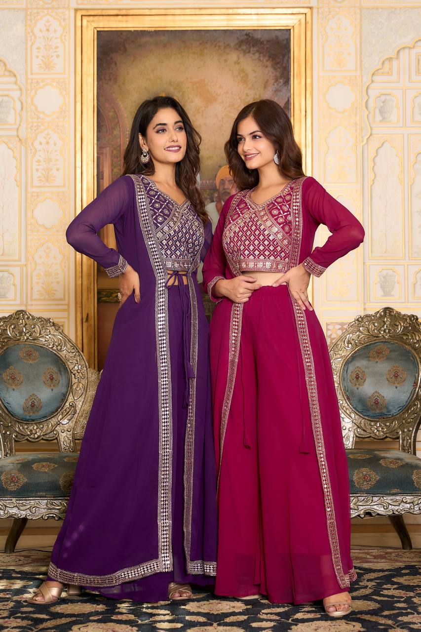 Shrug and Suit Set with Choli Featuring Heavy Embroidered Work | RoopRivaaj