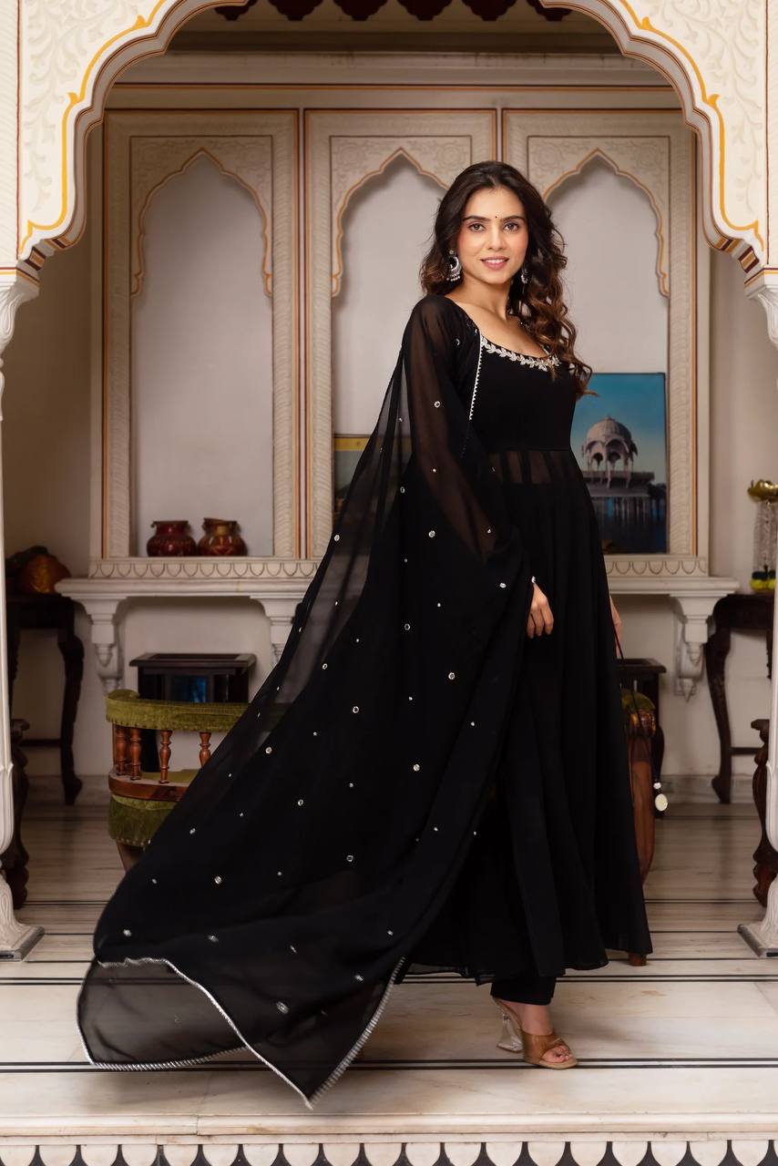 Handwork Mirror Plazo Set with Dupatta | RoopRivaaj