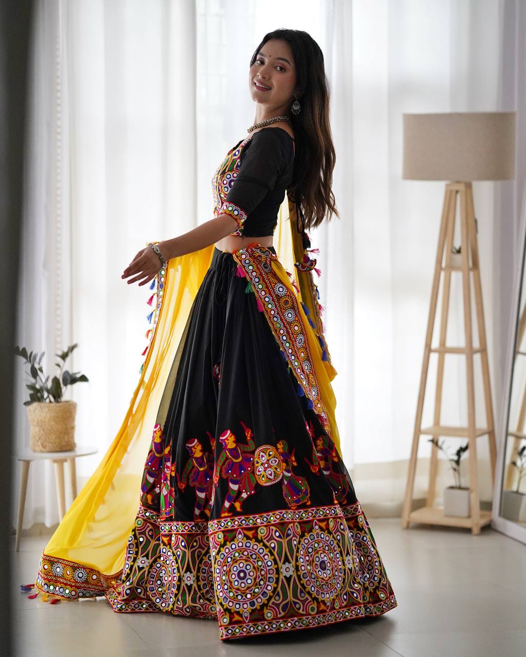 Mirror Work Georgette Lehenga Choli Set | RoopRivaaj