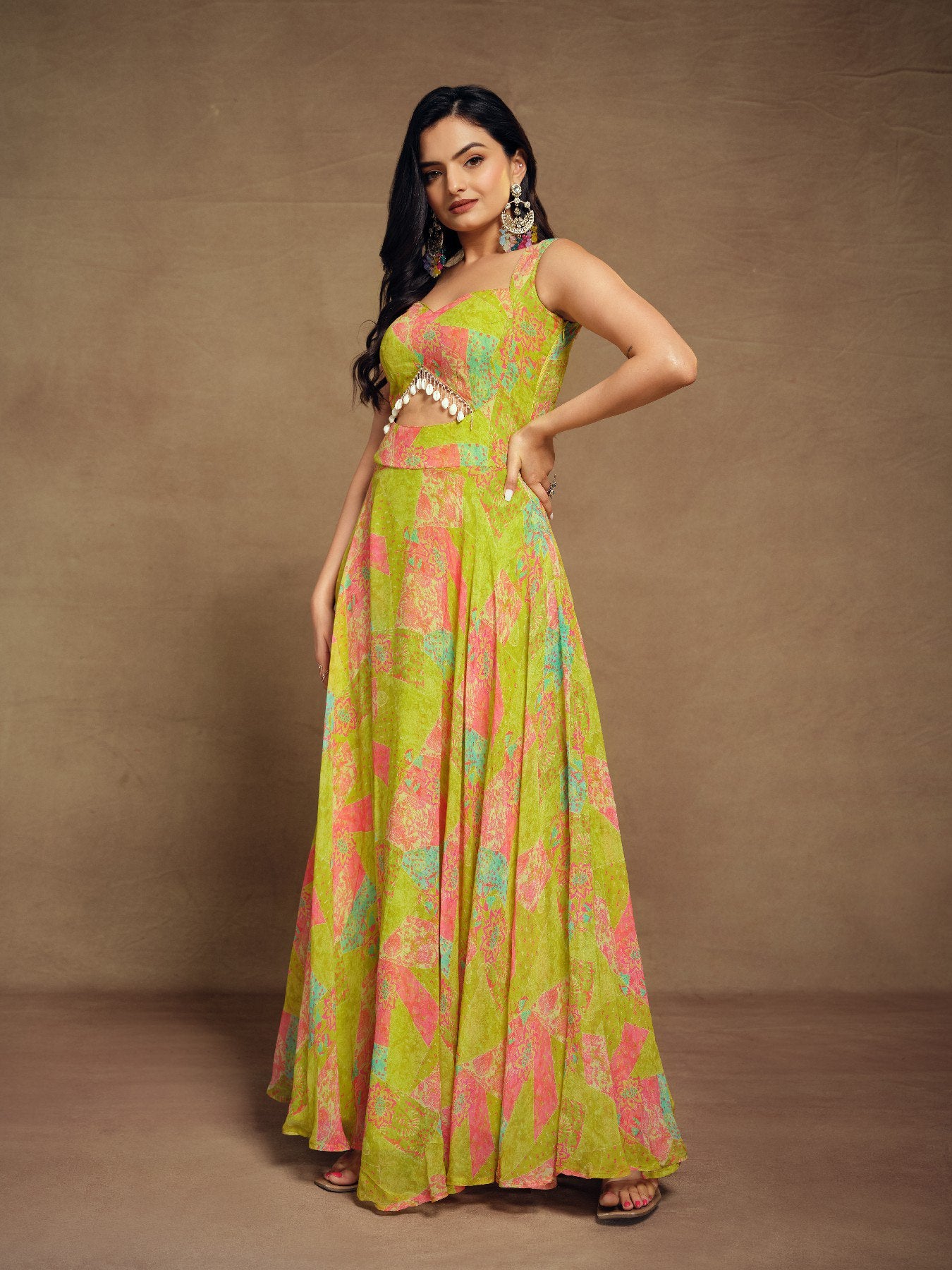 Petal Charm Printed Gown for All Occasions | RoopRivaaj