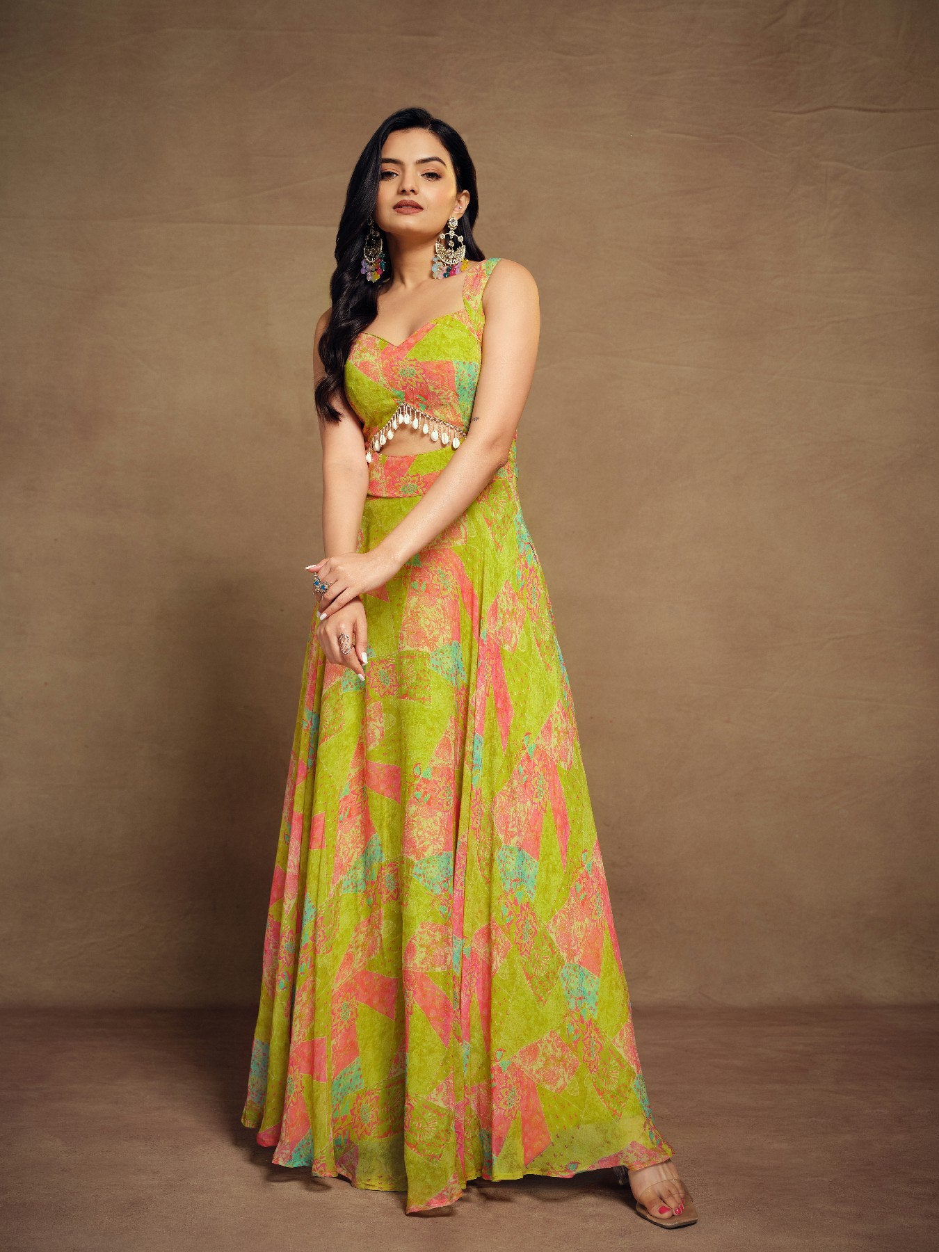 Petal Charm Printed Gown for All Occasions | RoopRivaaj