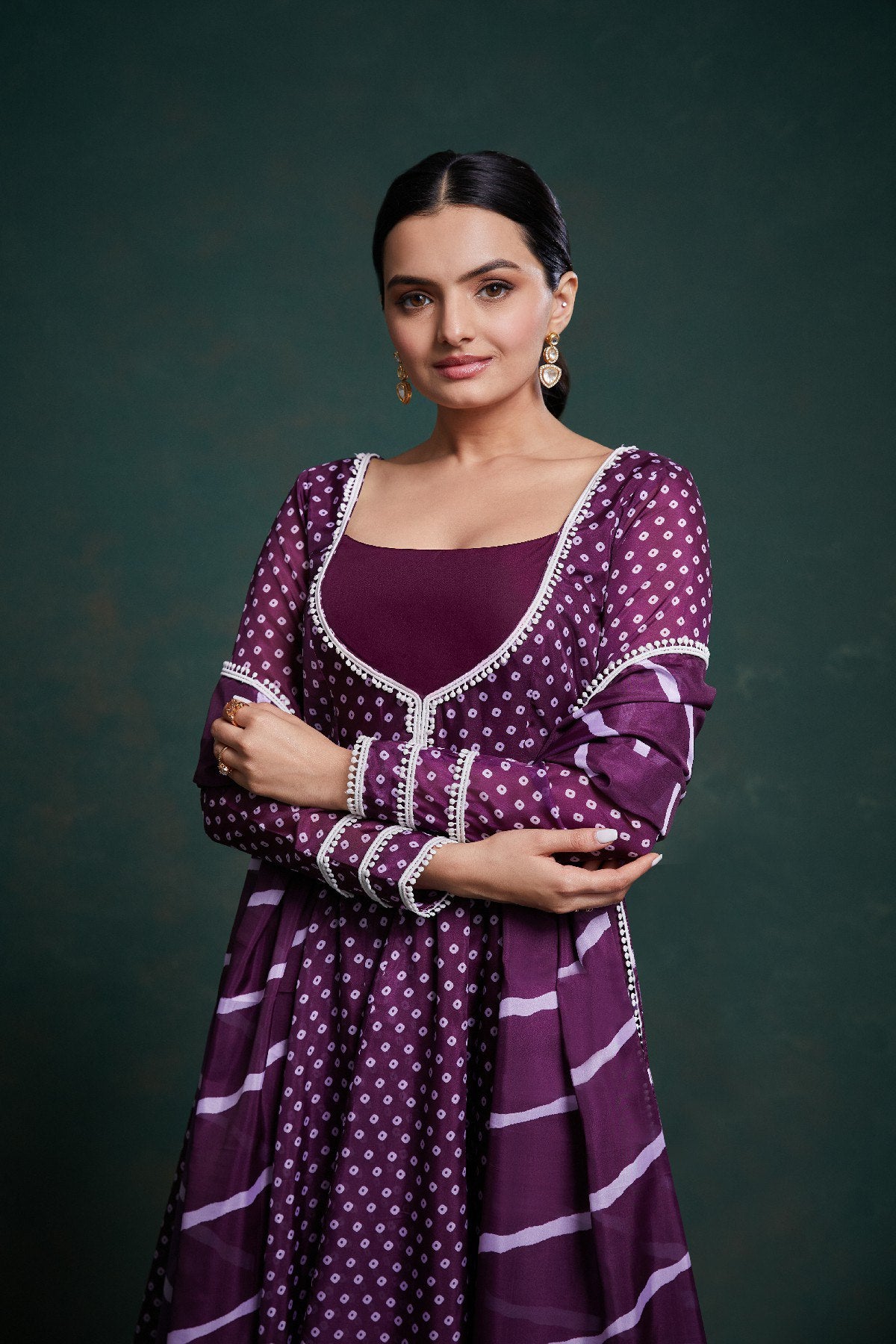 Graceful Bloom Organza Anarkali Pant Suit | RoopRivaaj