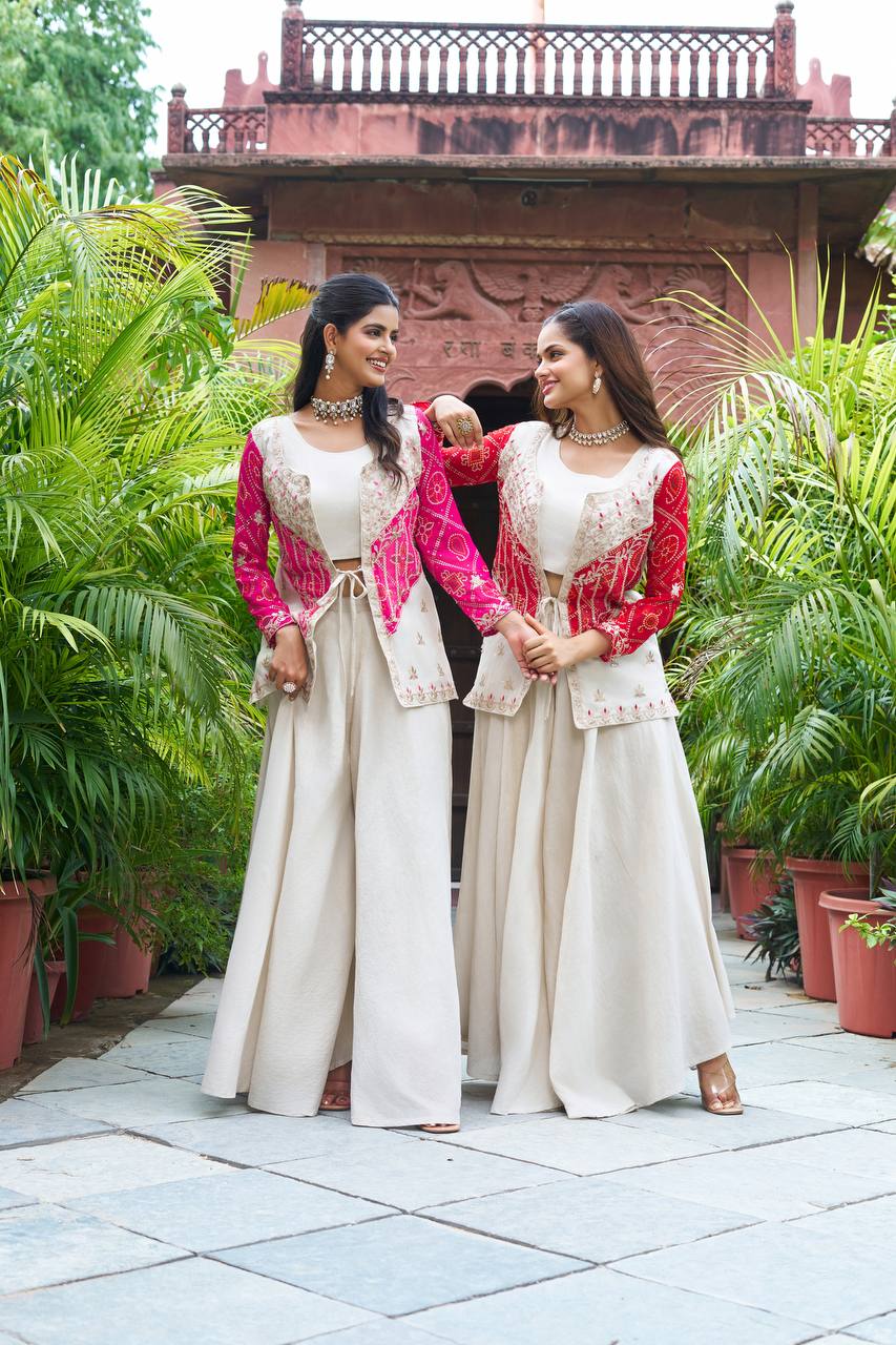 New Festive Embroidered Koti Suit Set with Choli | RoopRivaaj