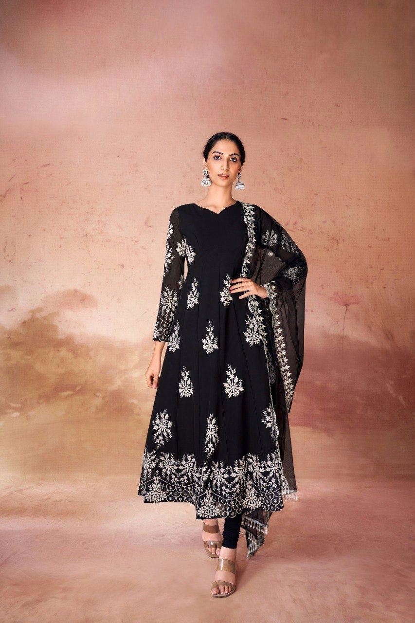 Georgette Digital Printed Anarkali Pant Suit | RoopRivaaj