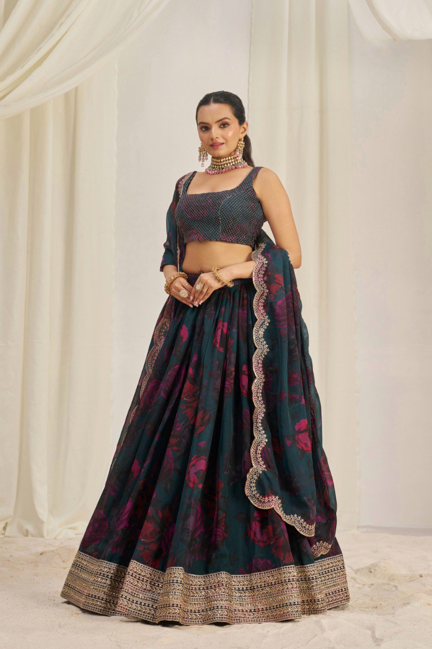 Pastel Perfection Organza Lehenga Choli | RoopRivaaj
