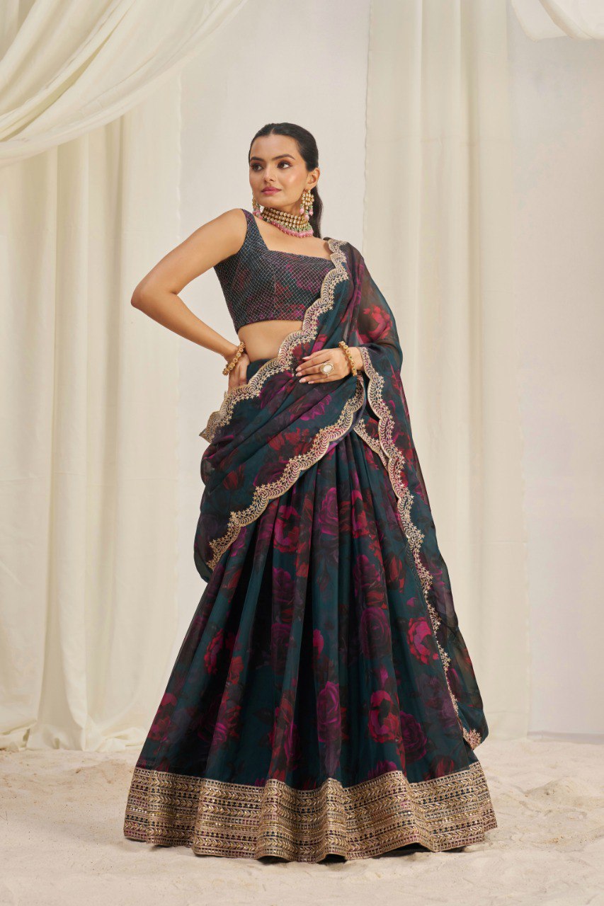 Pastel Perfection Organza Lehenga Choli | RoopRivaaj