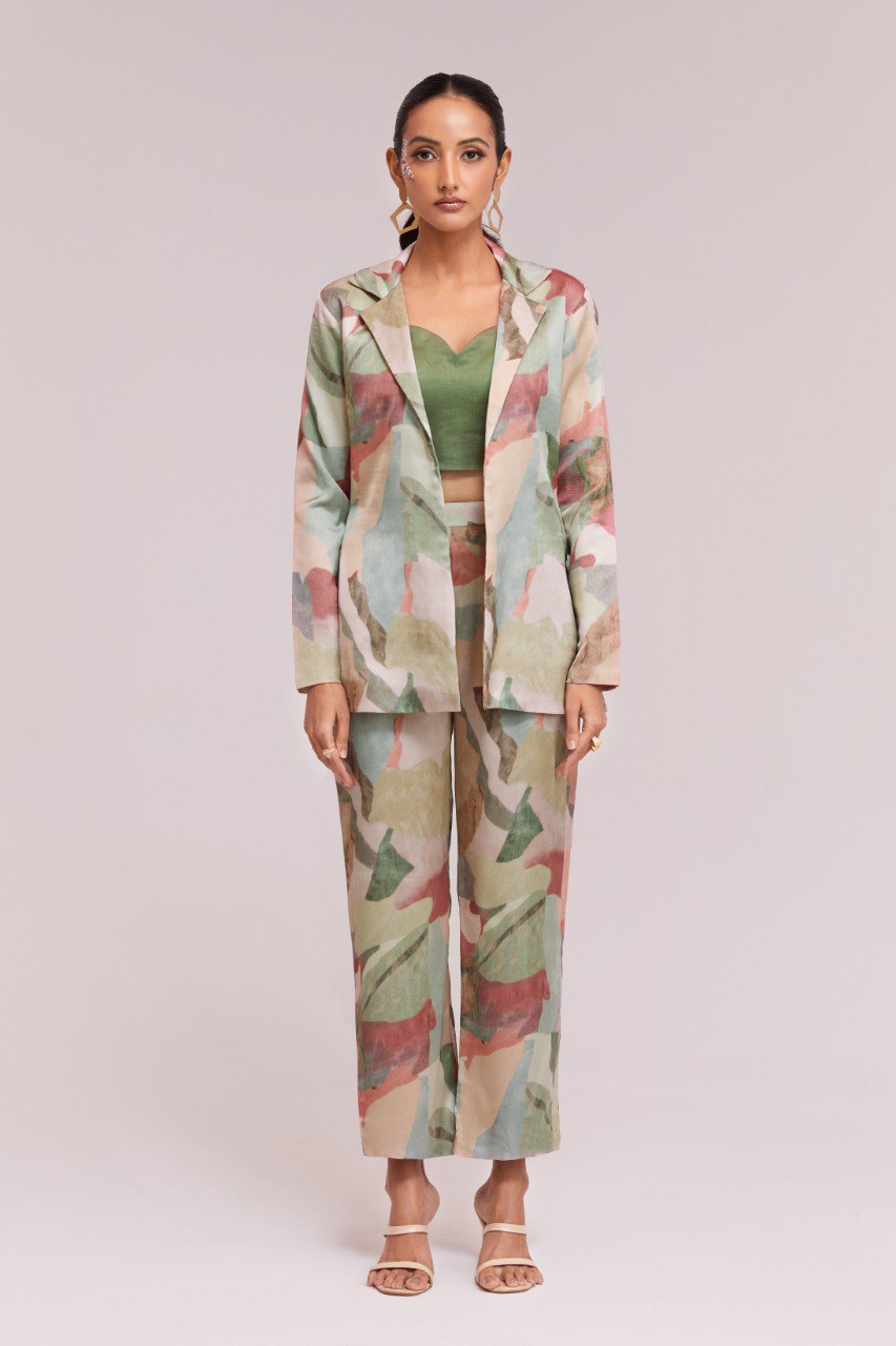 Bold Multi-Color Co-Ord Set in Modal Satin | RoopRivaaj