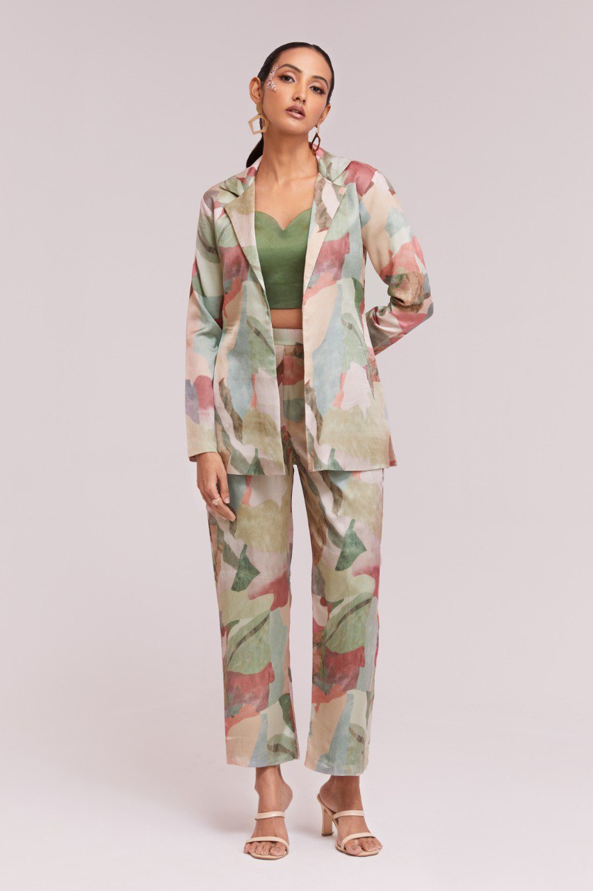 Bold Multi-Color Co-Ord Set in Modal Satin | RoopRivaaj
