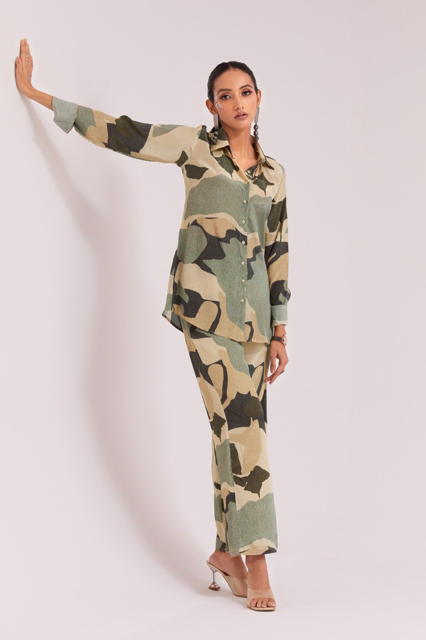Multi-Color Printed Crepe Co-Ord Set| RoopRivaaj