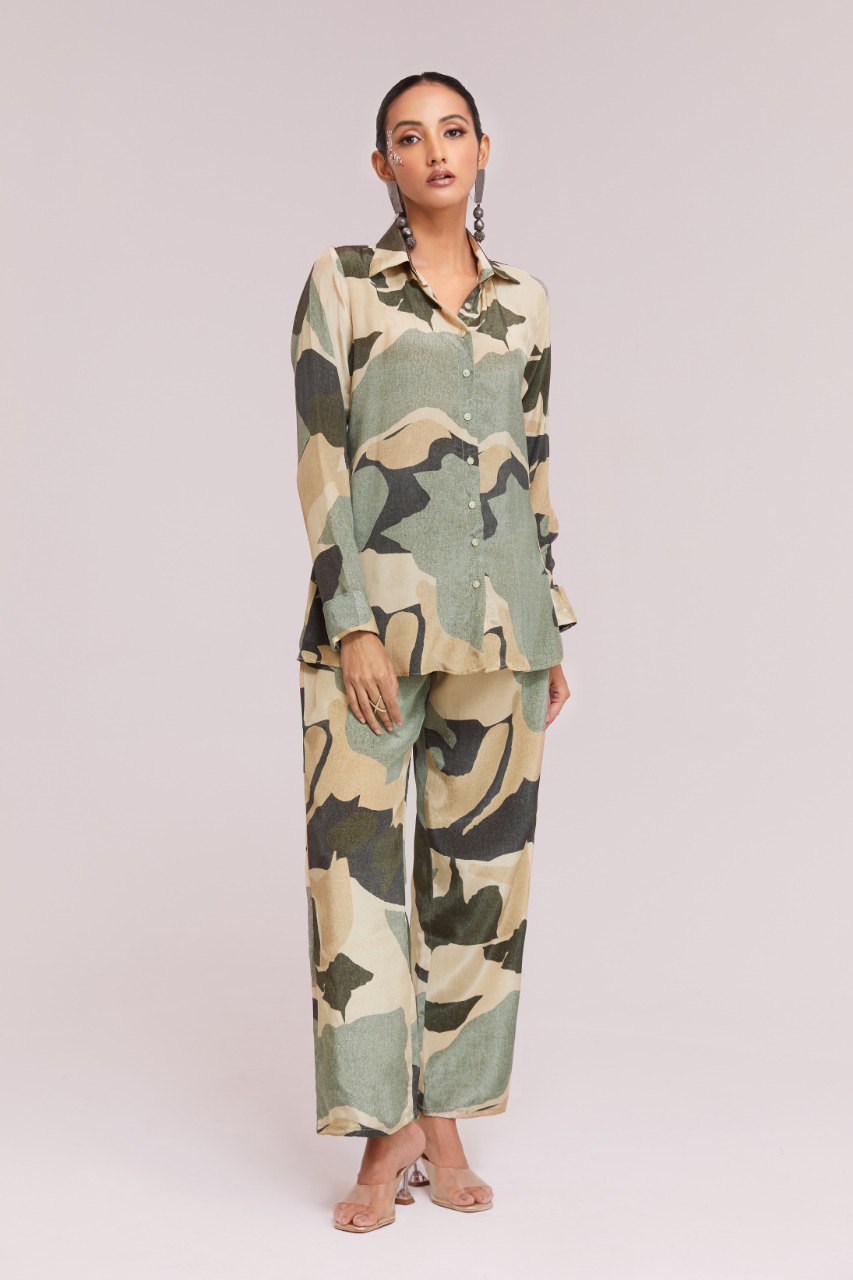 Multi-Color Printed Crepe Co-Ord Set| RoopRivaaj