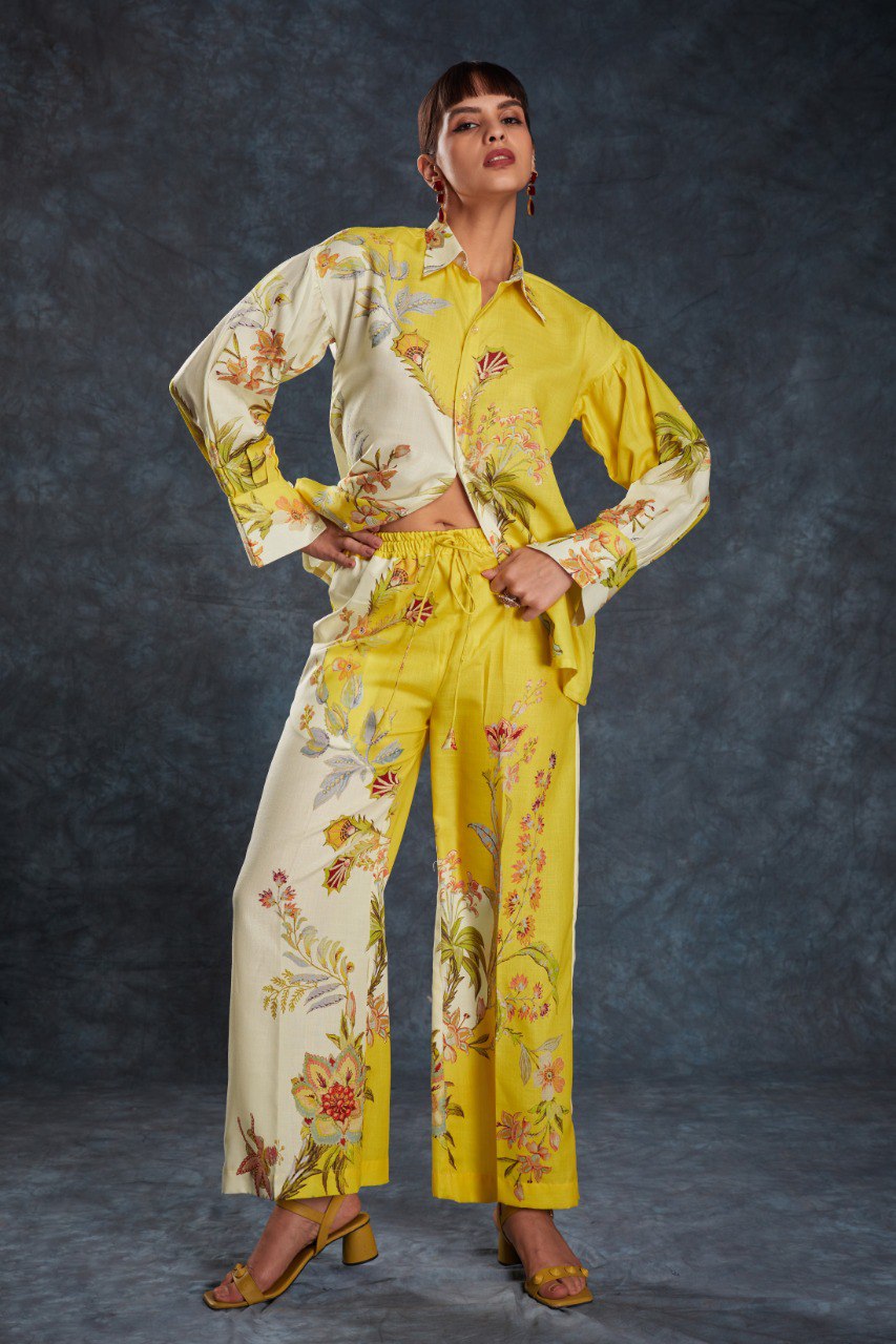 Yellow Linen Co-Ord Set | RoopRivaaj