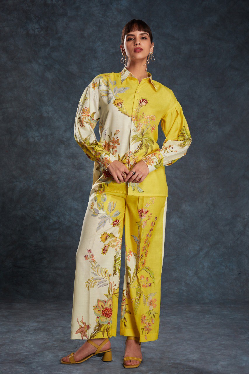 Yellow Linen Co-Ord Set | RoopRivaaj