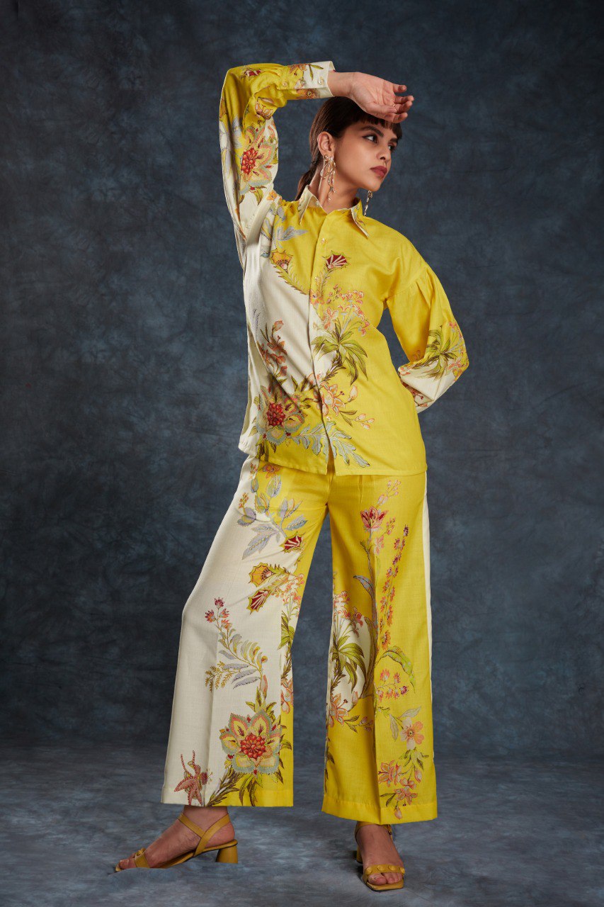Yellow Linen Co-Ord Set | RoopRivaaj